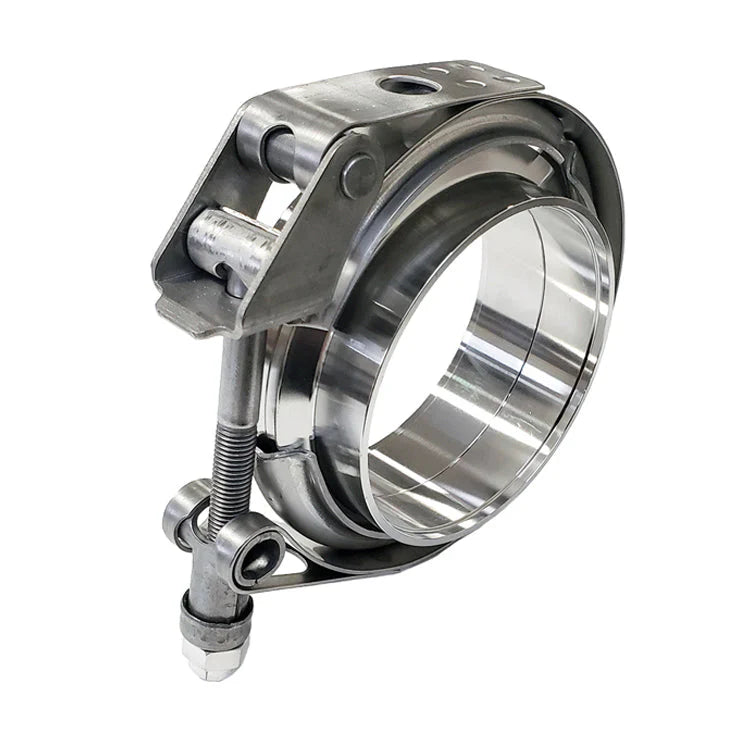 2.5 In Stainless Steel 304 Exhaust Quick Release V-Band Clamp Flat Flange Set 2.5 In Stainless Steel 304 Exhaust Quick Release V-Band Clamp Flat Flange Set