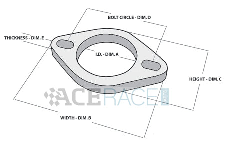 2.000" ID 2-Bolt Exhaust Flange Gasket (Slotted Bolt Holes)