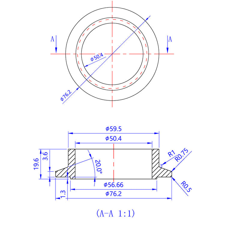 Turbo Inlet Flange - (PTE) Precision Turbo Medium Frame Turbo Housings  - 304 Stainless