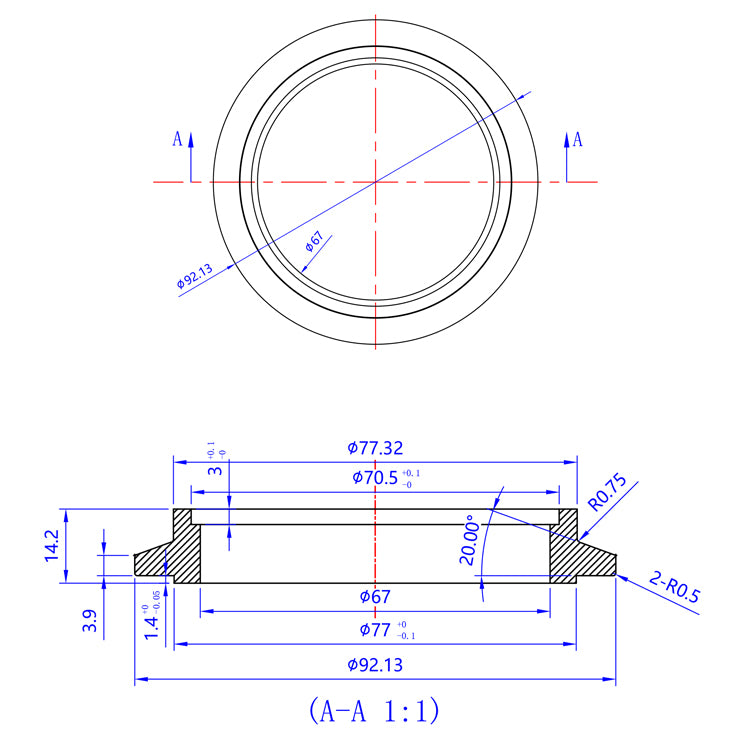 Turbo Inlet Flange - Garrett Super Core G40-900, G40-1150, G42-1200, & G42-1450 (V-Band Inlet) - 304 Stainless
