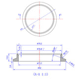Turbo Outlet Flange - Garrett GT30/GTX30, GT35/GTX35, GT37, GT40/GTX40 Divided Turbine - 304 Stainless- 304 Stainless