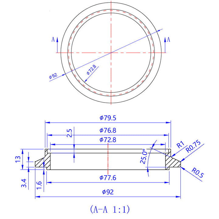 Turbo Outlet Flange - (PTE) Precision Turbo Medium Frame Turbo Housings  - 304 Stainless