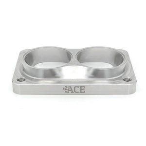 Transition Turbo Flange - Divided T6 to Dual 2.250" OD Tube - 304 Stainless
