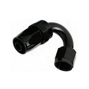 -10AN Female 150° Hose End, Swivel Style, Black Hard Anodized Aluminum