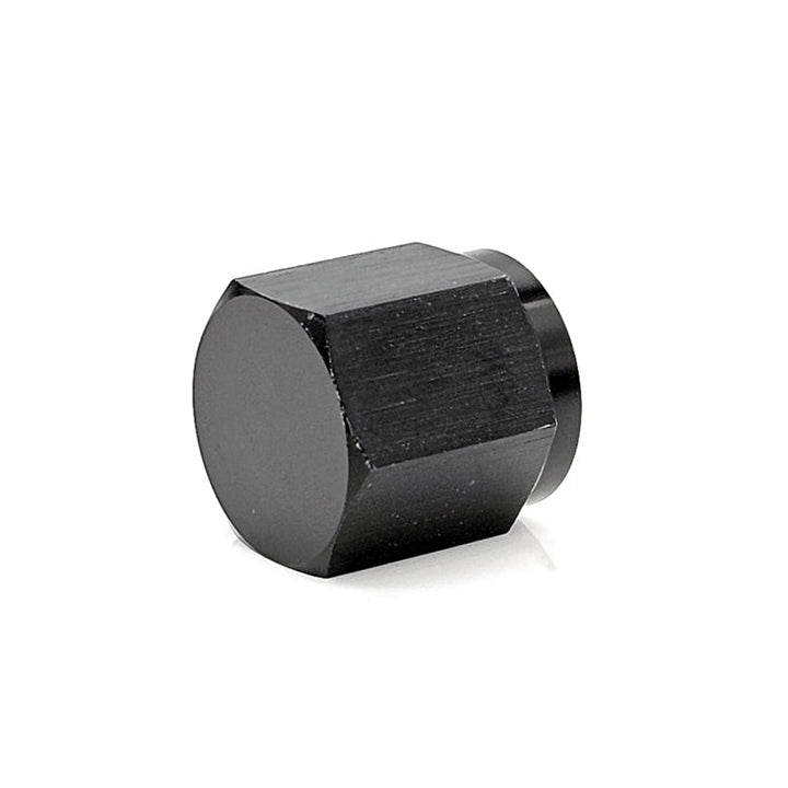 -6AN AN Flare Cap, 6061 Aluminum, Black Hard Anodized