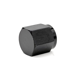 -12AN AN Flare Cap, 6061 Aluminum, Black Hard Anodized