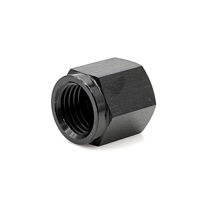 -6AN AN Flare Cap, 6061 Aluminum, Black Hard Anodized