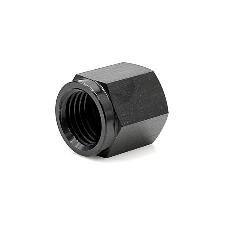 -16AN AN Flare Cap, 6061 Aluminum, Black Hard Anodized
