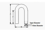 1.500" OD 16ga 180° Mandrel Bend - Polished OD - 6061 Aluminum - (2.250" CLR / 6.000" Legs)