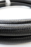 -6AN Black Nylon Braided Flex Hose with Reinforced Rubber Liner - 50 Foot Length