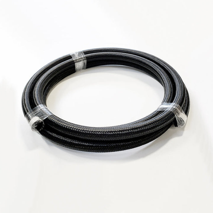 -12AN Black Nylon Braided Flex Hose with Reinforced Rubber Liner - 10 Foot Length