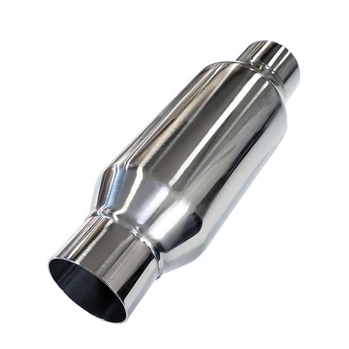 Bottle Style Resonator - 2.500" Inlet/Outlet x 12" Long - 304 Stainless