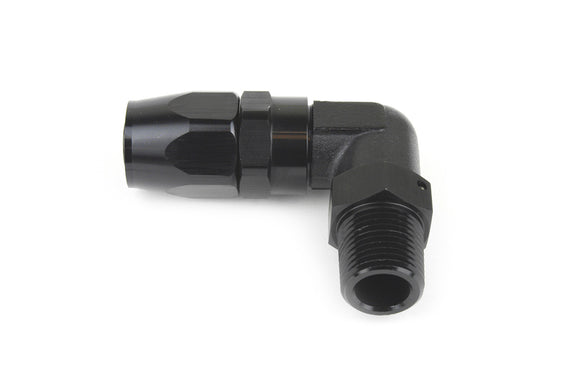 RaceFlux: 90-DEGREE Swivel AN Hose End to Male NPT Fitting