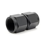 -3AN Female AN Flare Union Straight Adapter, Swivel Style, Black Hard Anodized Aluminum