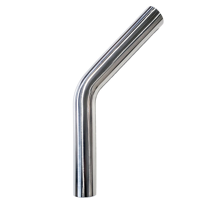 2.500" OD 16ga 45° Mandrel Bend - Polished OD - 6061 Aluminum - (3.750" CLR / 6.000" Legs)