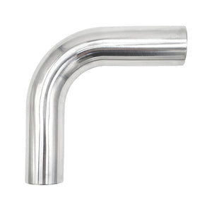 2.250" OD 16ga 90° Mandrel Bend - Polished OD - 6061 Aluminum - (3.375" CLR / 4.000" Legs)