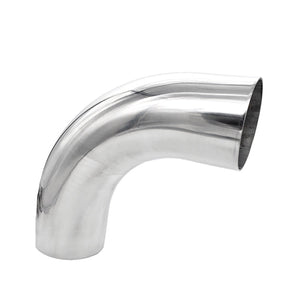 3.500" OD 14ga 90° Mandrel Bend - Polished OD - 6061 Aluminum - (5.250" CLR / 4.000" Legs)