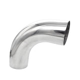 3.500" OD 14ga 90° Mandrel Bend - Polished OD - 6061 Aluminum - (5.250" CLR / 4.000" Legs)