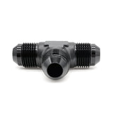 -3AN Male AN Flare Tee, Black Hard Anodized Aluminum