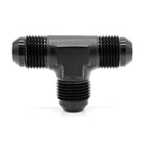 -3AN Male AN Flare Tee, Black Hard Anodized Aluminum