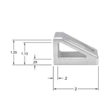 Weld On Mounting Bracket - 2" x 1.25" - Set of 2 - 6061 Aluminum