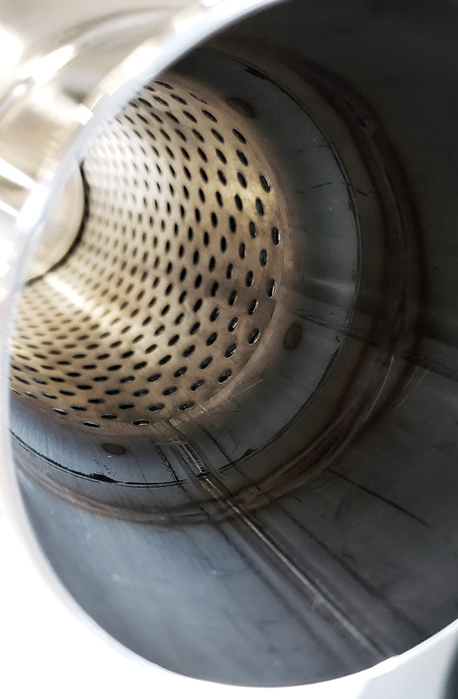 Bottle Style Resonator - 2.500" Inlet/Outlet x 12" Long - 304 Stainless