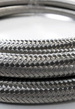 -4AN Stainless Steel Braided Flex Hose with Reinforced Rubber Liner - 10 Foot Length