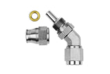 RaceFlux: PTFE 45-DEGREE Double Swivel Hose End Fitting, Stainless Steel
