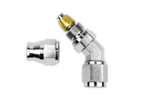 RaceFlux: PTFE 45-DEGREE Double Swivel Hose End Fitting, Steel