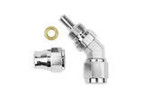 RaceFlux: PTFE 45-DEGREE Double Swivel Hose End Fitting, Steel
