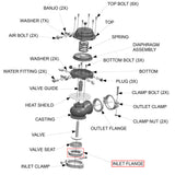 Inlet Flange for TiAL 44mm MV-R Wastegate 304 Stainless