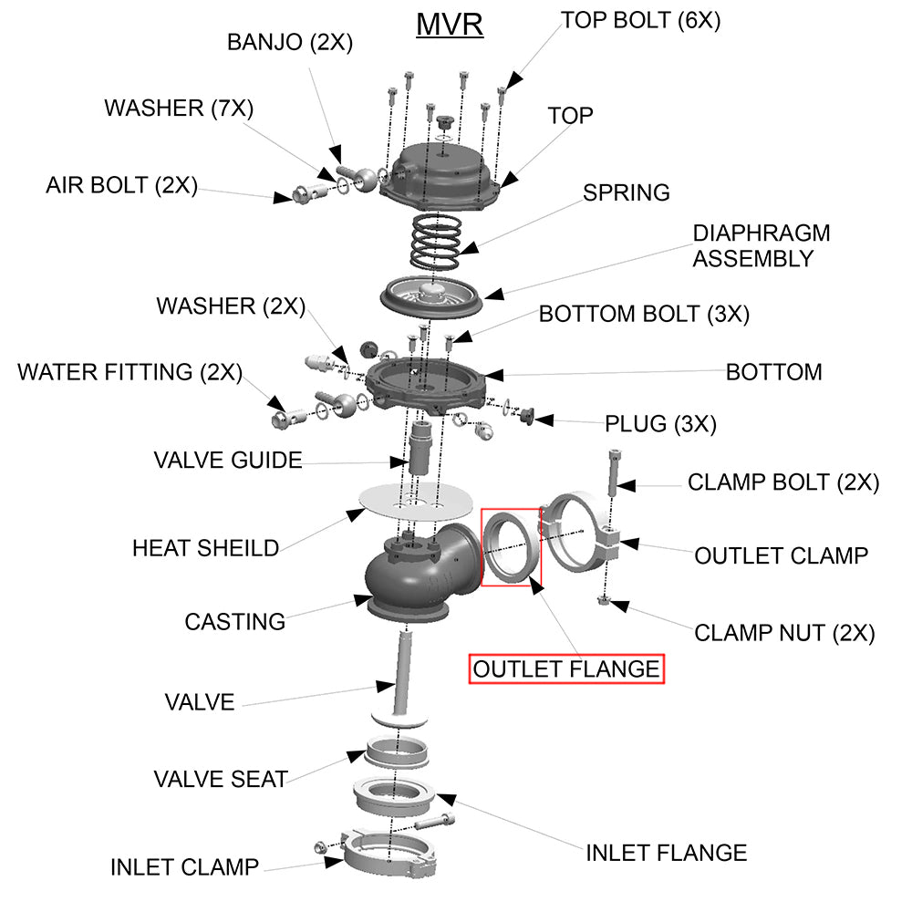 Outlet Flange for TiAL 44mm MV-R Wastegate CP2 Titanium